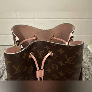 Louis Vuitton Brown Monogram Pink Trim Shoulder Bag
